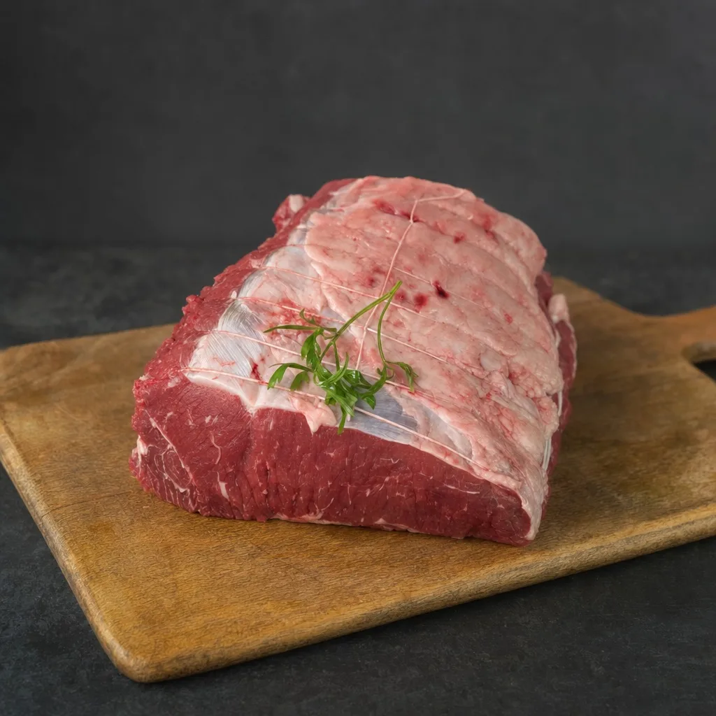 Pièce de bœuf fraîche, découpée à la boucherie